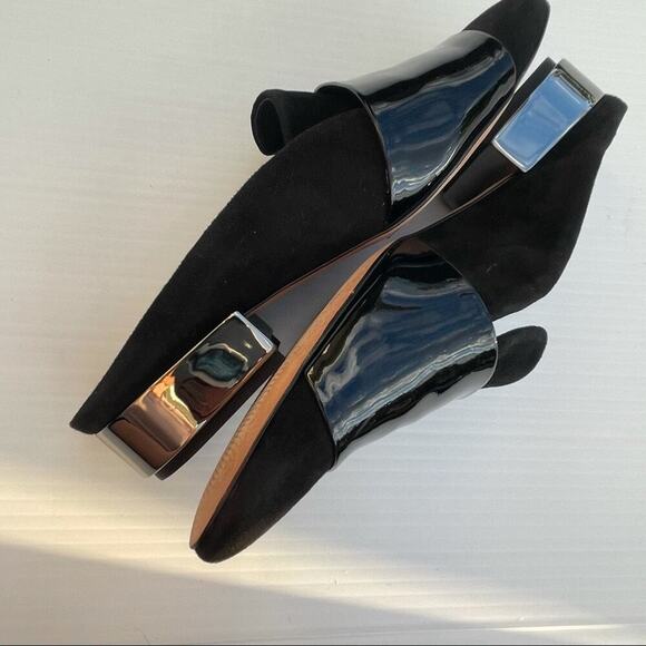 Schutz Eunice mule flat slide clog metallic heel - Picture 3 of 14